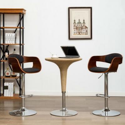 Emaga vidaxl krzesło barowe, szare, gięte drewno i tkanina