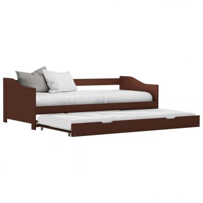 Emaga vidaxl wysuwane łóżko, ciemny brąz, drewno sosnowe, 90x200 cm