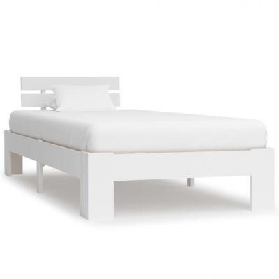 Emaga vidaxl rama łóżka, biała, lite drewno sosnowe, 100 x 200 cm