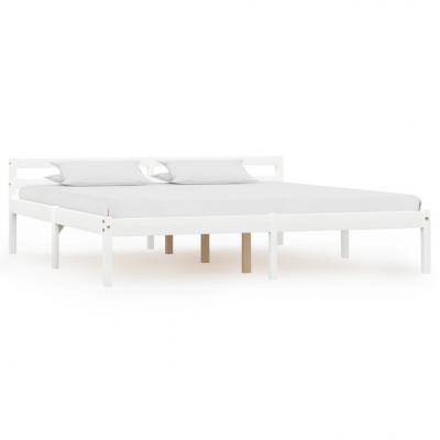 Emaga vidaxl rama łóżka, biała, lite drewno sosnowe, 160 x 200 cm
