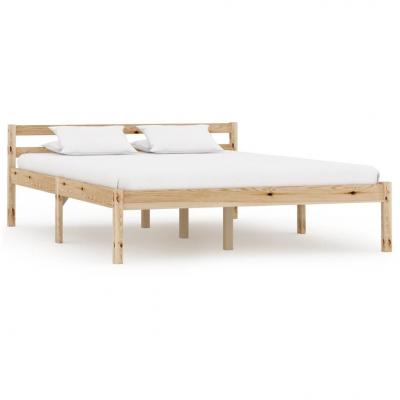 Emaga vidaxl rama łóżka, lite drewno sosnowe, 140 x 200 cm