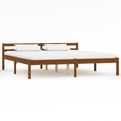 Emaga vidaxl rama łóżka, miodowy brąz, lite drewno sosnowe, 180 x 200 cm
