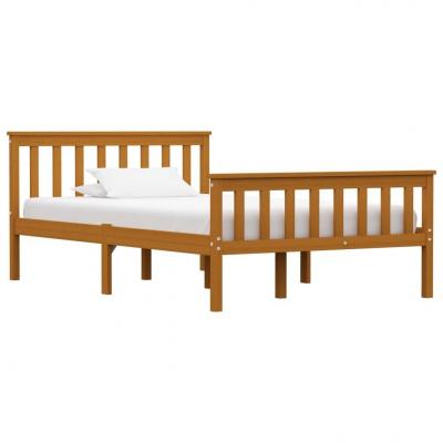 Emaga vidaxl rama łóżka, miodowy brąz, lite drewno sosnowe, 120 x 200 cm