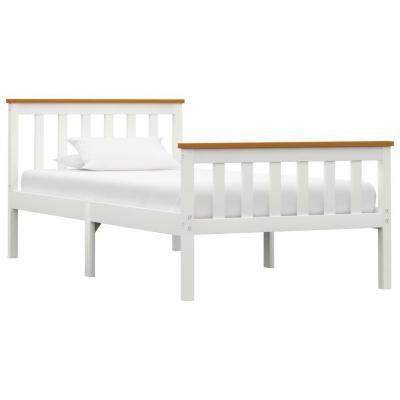 Emaga vidaxl rama łóżka, biała, lite drewno sosnowe, 90 x 200 cm