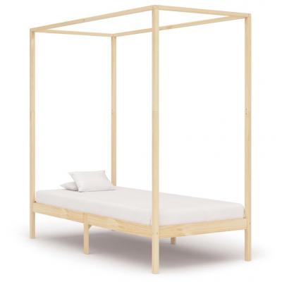 Emaga vidaxl rama łóżka z baldachimem, lite drewno sosnowe, 100 x 200 cm