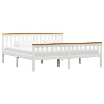 Emaga vidaxl rama łóżka, biała, lite drewno sosnowe, 180 x 200 cm