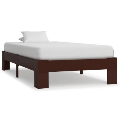 Emaga vidaxl rama łóżka, ciemnobrązowa, lite drewno sosnowe, 90 x 200 cm