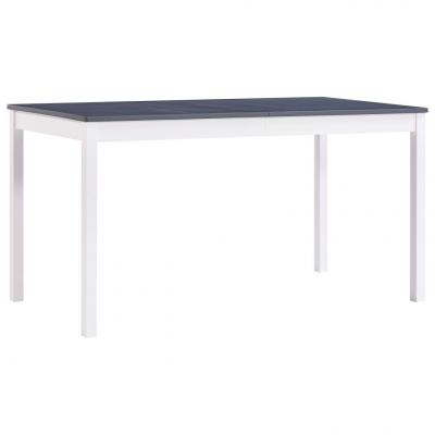Emaga vidaxl stół do jadalni, biało-szary, 140x70x73 cm, drewno sosnowe
