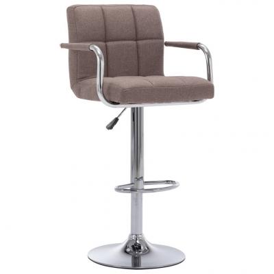 Emaga vidaxl krzesło barowe, taupe, tapicerowane tkaniną