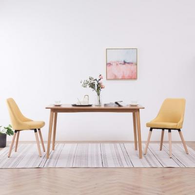 Emaga vidaxl krzesła do jadalni, 2 szt., żółte, tapicerowane tkaniną