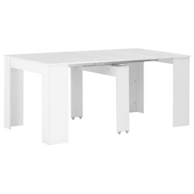 Emaga vidaxl rozkładany stół jadalniany, wysoki połysk, biały, 175x90x75 cm