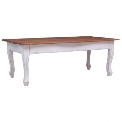 Emaga vidaxl stolik kawowy, biały, 120x60x45 cm, lite drewno mahoniowe
