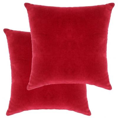 Emaga vidaxl poduszki, 2 szt., aksamit bawełniany, 45 x 45 cm, czerwone