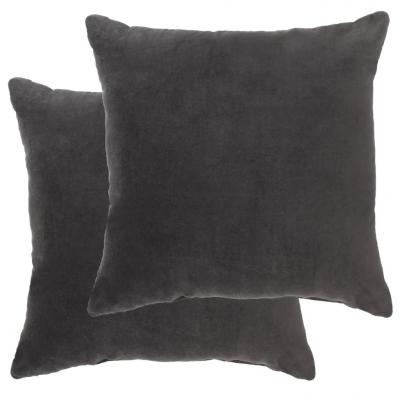 Emaga vidaxl poduszki, 2 szt., aksamit bawełniany, 45 x 45 cm, antracytowe