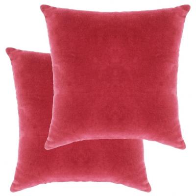 Emaga vidaxl poduszki, 2 szt., aksamit bawełniany, 45 x 45 cm, różowe