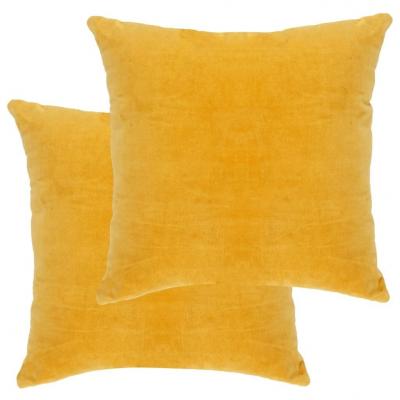 Emaga vidaxl poduszki, 2 szt., aksamit bawełniany, 45 x 45 cm, żółte