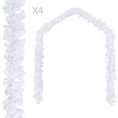 Emaga vidaxl girlandy świąteczne, 4 szt., białe, 270 cm, pvc