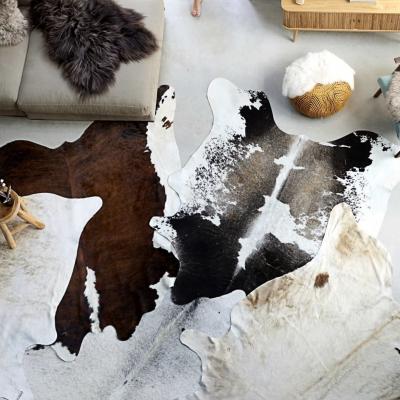 Emaga vidaxl dywan z krowiej skóry, czarno-biały, 150x170 cm