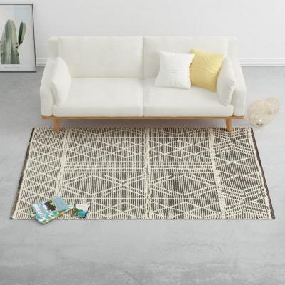 Emaga vidaxl dywan ręcznie tkany, wełna, 120x170 cm, czarny/biały