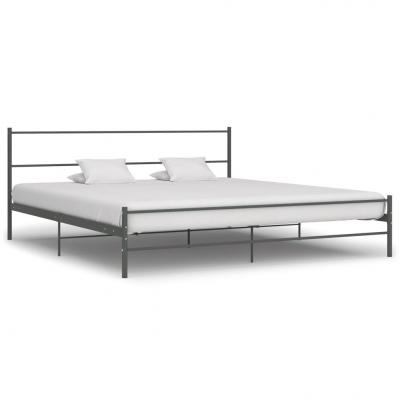 Emaga vidaxl rama łóżka, szara, metalowa, 200 x 200 cm