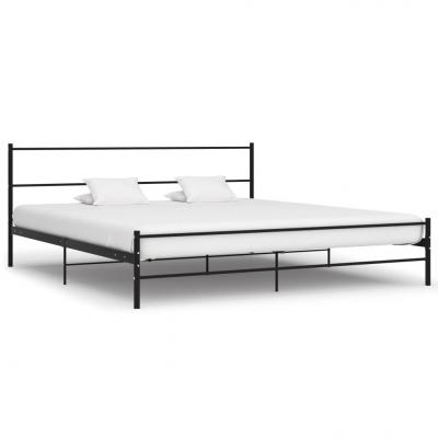 Emaga vidaxl rama łóżka, czarna, metalowa, 200 x 200 cm