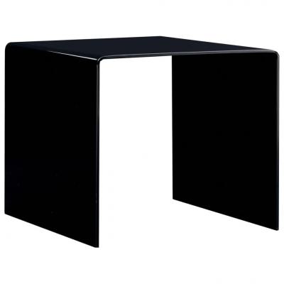 Emaga vidaxl stolik kawowy, czarny, 50 x 50 x 45 cm, szkło hartowane