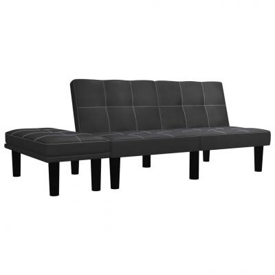 Emaga vidaxl 2-osobowa sofa, czarna, sztuczna skóra