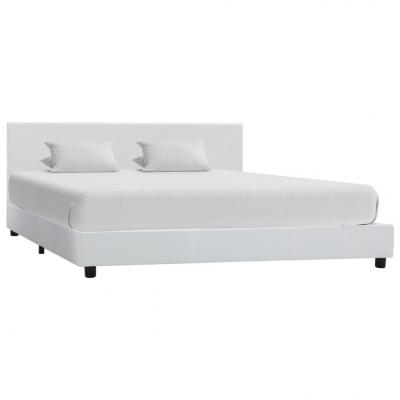 Emaga vidaxl rama łóżka, biała, sztuczna skóra, 160 x 200 cm