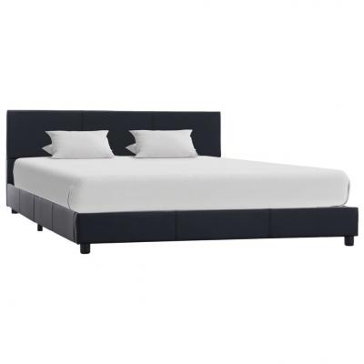 Emaga vidaxl rama łóżka, czarna, sztuczna skóra, 120 x 200 cm