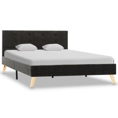 Emaga vidaxl rama łóżka, ciemnoszara, tapicerowana tkaniną, 120 x 200 cm