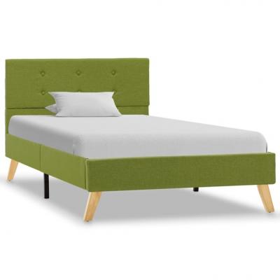 Emaga vidaxl rama łóżka, zielona, tapicerowana tkaniną, 100 x 200 cm