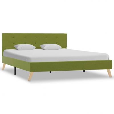 Emaga vidaxl rama łóżka, zielona, tapicerowana tkaniną, 140 x 200 cm