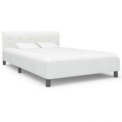 Emaga vidaxl rama łóżka, biała, sztuczna skóra, 140 x 200 cm