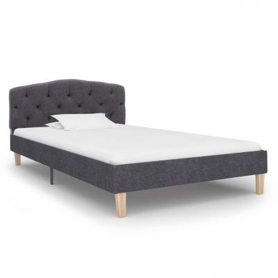 Emaga vidaxl rama łóżka, ciemnoszara, tapicerowana tkaniną, 90 x 200 cm