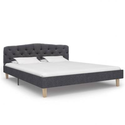 Emaga vidaxl rama łóżka, ciemnoszara, tapicerowana tkaniną, 140 x 200 cm