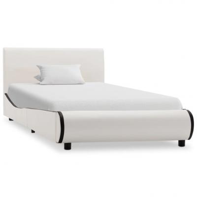 Emaga vidaxl rama łóżka, biała, sztuczna skóra, 100 x 200 cm