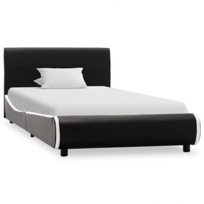 Emaga vidaxl rama łóżka, czarna, sztuczna skóra, 100 x 200 cm