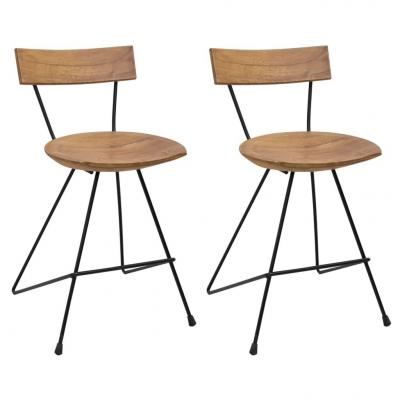 Emaga vidaxl krzesła stołowe, 2 szt., lite drewno tekowe