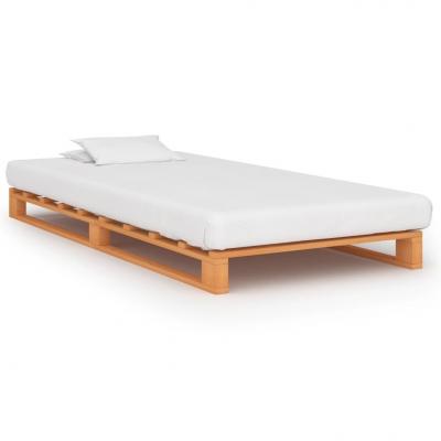 Emaga vidaxl rama łóżka z palet, brązowa, lite drewno sosnowe, 90 x 200 cm