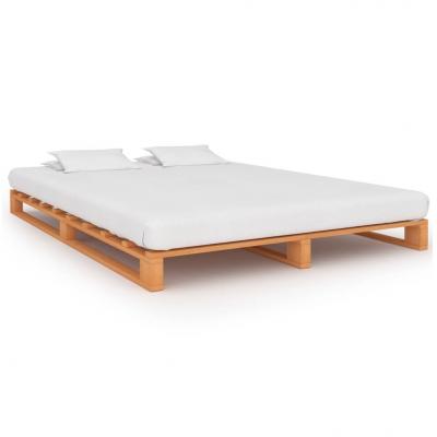 Emaga vidaxl rama łóżka z palet, brązowa, lite drewno sosnowe, 180 x 200 cm