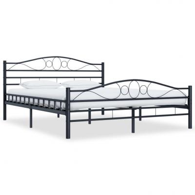Emaga vidaxl rama łóżka, czarna, stalowa, 160 x 200 cm