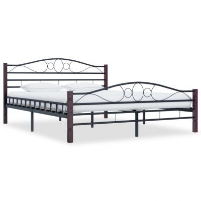 Emaga vidaxl rama łóżka, czarna, metalowa, 200 x 200 cm