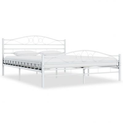 Emaga vidaxl rama łóżka, biała, metalowa, 140 x 200 cm