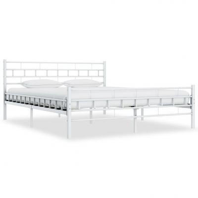Emaga vidaxl rama łóżka, biała, metalowa, 180 x 200 cm