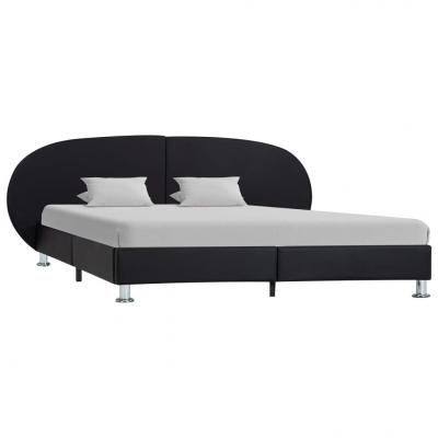 Emaga vidaxl rama łóżka, czarna, sztuczna skóra, 160 x 200 cm