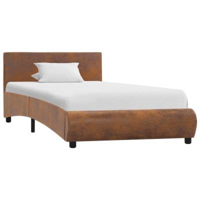 Emaga vidaxl rama łóżka, brązowa, sztuczna skóra, 100 x 200 cm