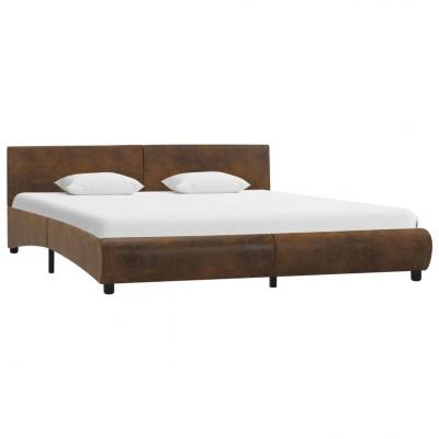 Emaga vidaxl rama łóżka, brązowa, sztuczna skóra, 180 x 200 cm