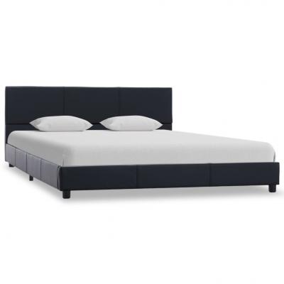 Emaga vidaxl rama łóżka z podnośnikiem, czarna, sztuczna skóra, 120 x 200 cm