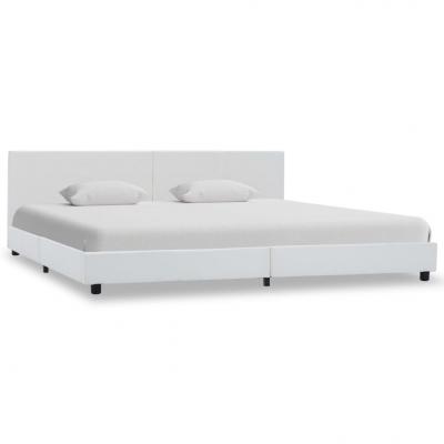 Emaga vidaxl rama łóżka z podnośnikiem, biała, sztuczna skóra, 180 x 200 cm