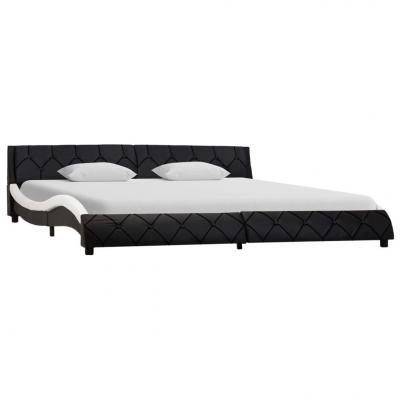 Emaga vidaxl rama łóżka, czarno-biała, sztuczna skóra, 180 x 200 cm